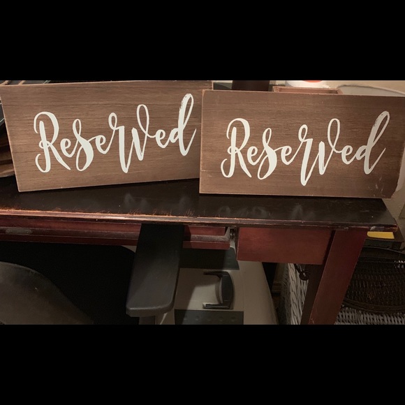 his & hers Other - Set of 2 Wooden Wedding “Reserved” Signs